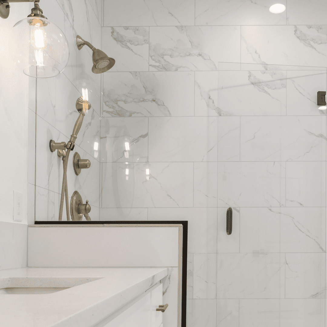 Shower Glass Rectangle Marble Tile